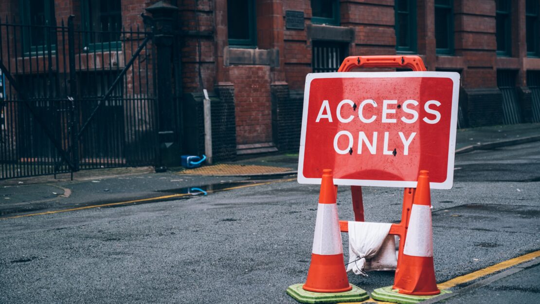 Access only road sign