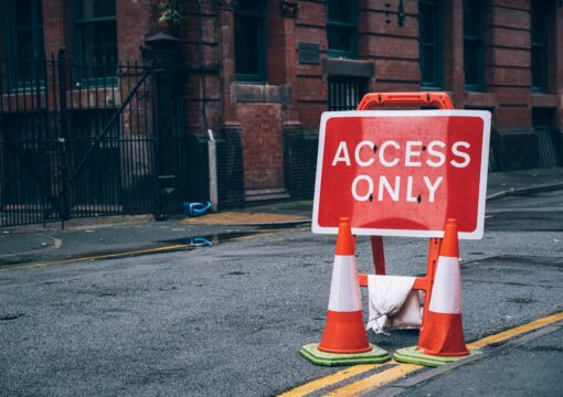 Access only road sign