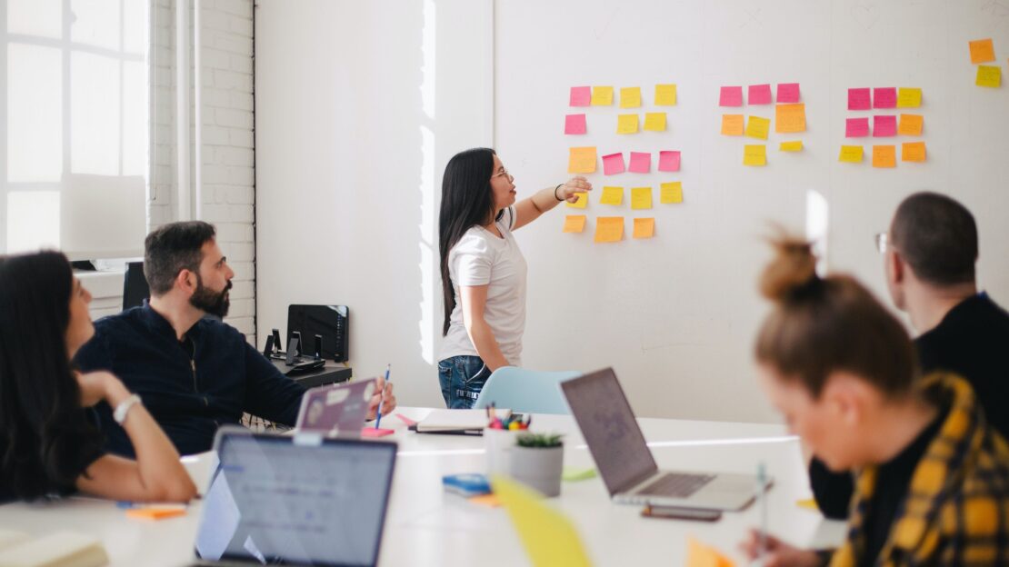 Someone presenting to a group