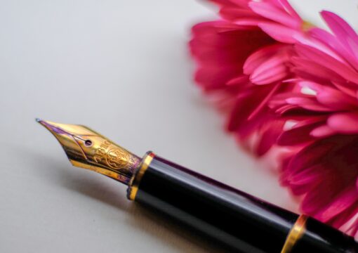 Fountain pen and flower