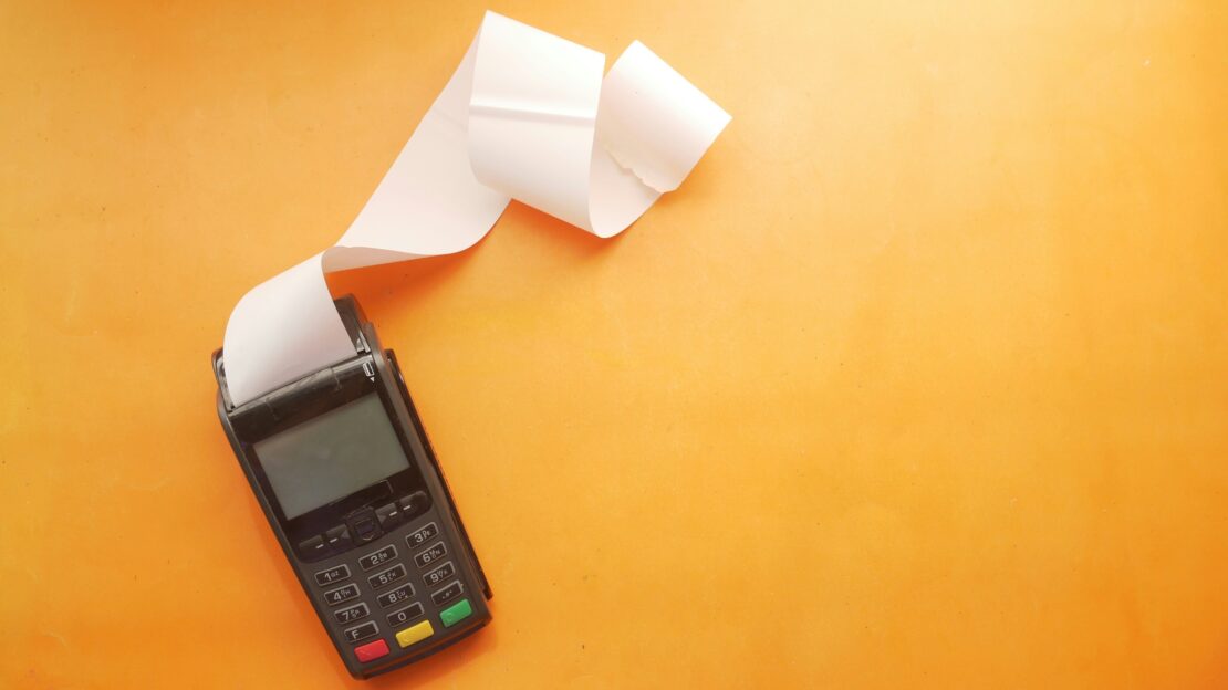 card machine and receipt