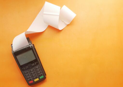 card machine and receipt